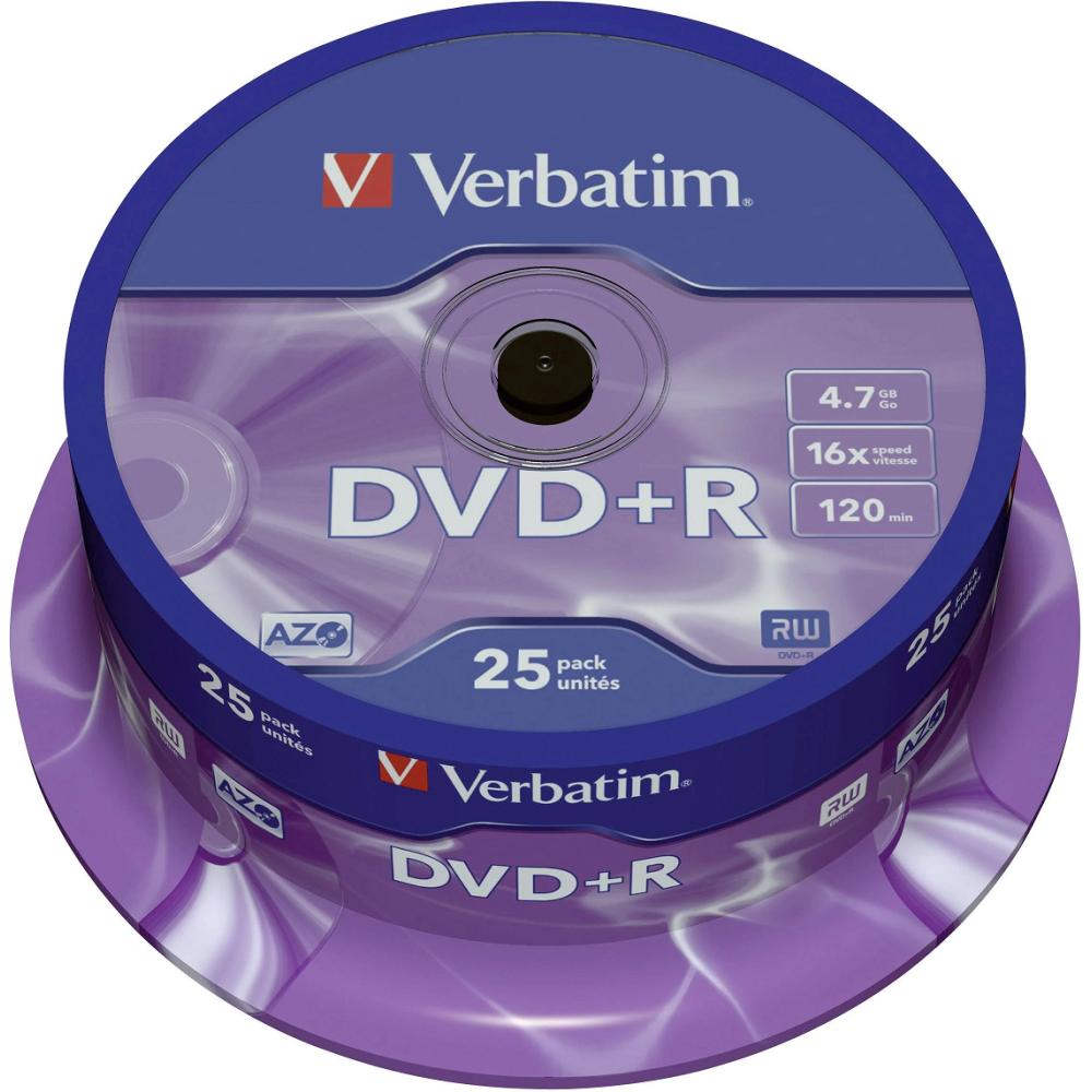 Pack de 25x DVD-R 4.7 Go 16x Verbatim