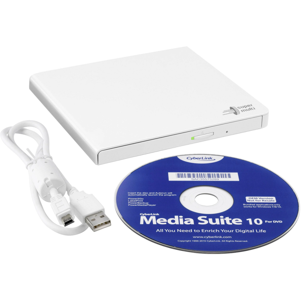 Lecteur Graveur Externe LG DVD & Blu-Ray Blanc / USB 2.0
