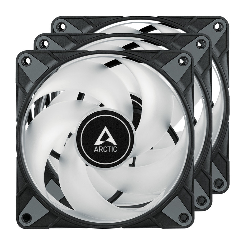 3x Ventilateur de boîtier pour Gamer Arctic P12 PWM PST A-RGB 0dB