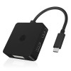 Adaptateur vidéo 4-en-1 ICY BOX IB-DK1104-C / USB 3.1 Type C Mâle vers DisplayPort + DVI + VGA + HDMI / Noir