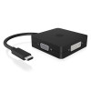 Adaptateur vidéo 4-en-1 ICY BOX IB-DK1104-C / USB 3.1 Type C Mâle vers DisplayPort + DVI + VGA + HDMI / Noir