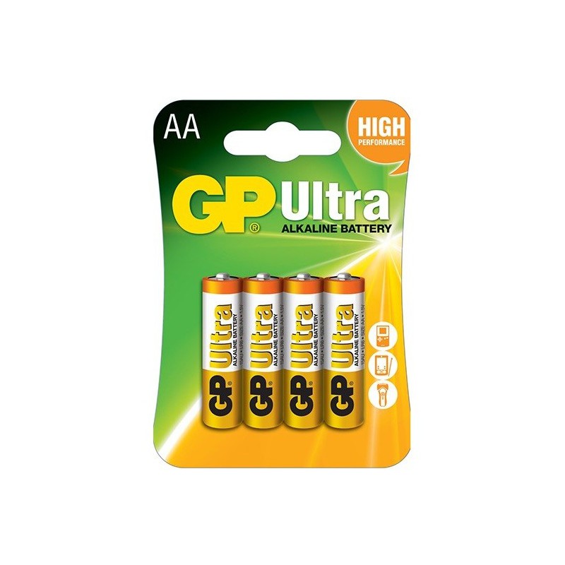 4x Piles AA GP Ultra Alkaline LR06