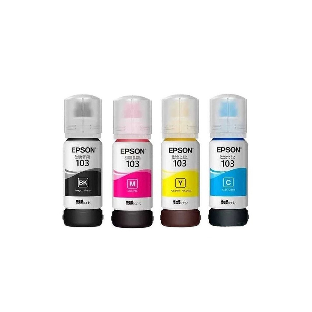 Pack 4x Bouteilles d'encre Originale Epson EcoTank 103