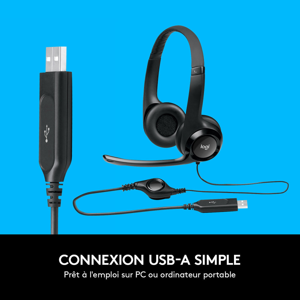 Casque-micro USB Logitech H390 / Noir