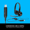 Casque-micro USB Logitech H390 / Noir
