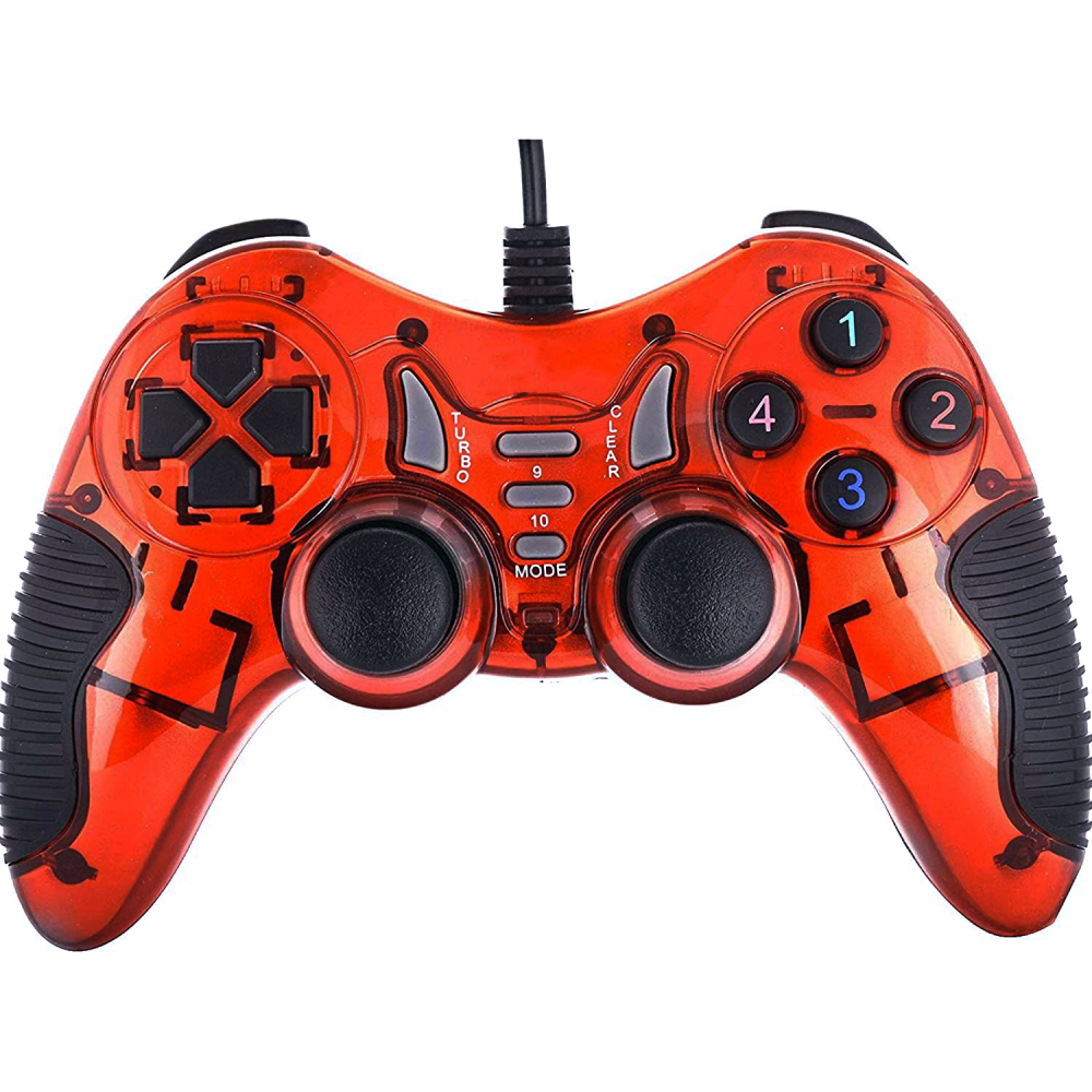 Manette de jeu avec double vibration Macro / Rouge