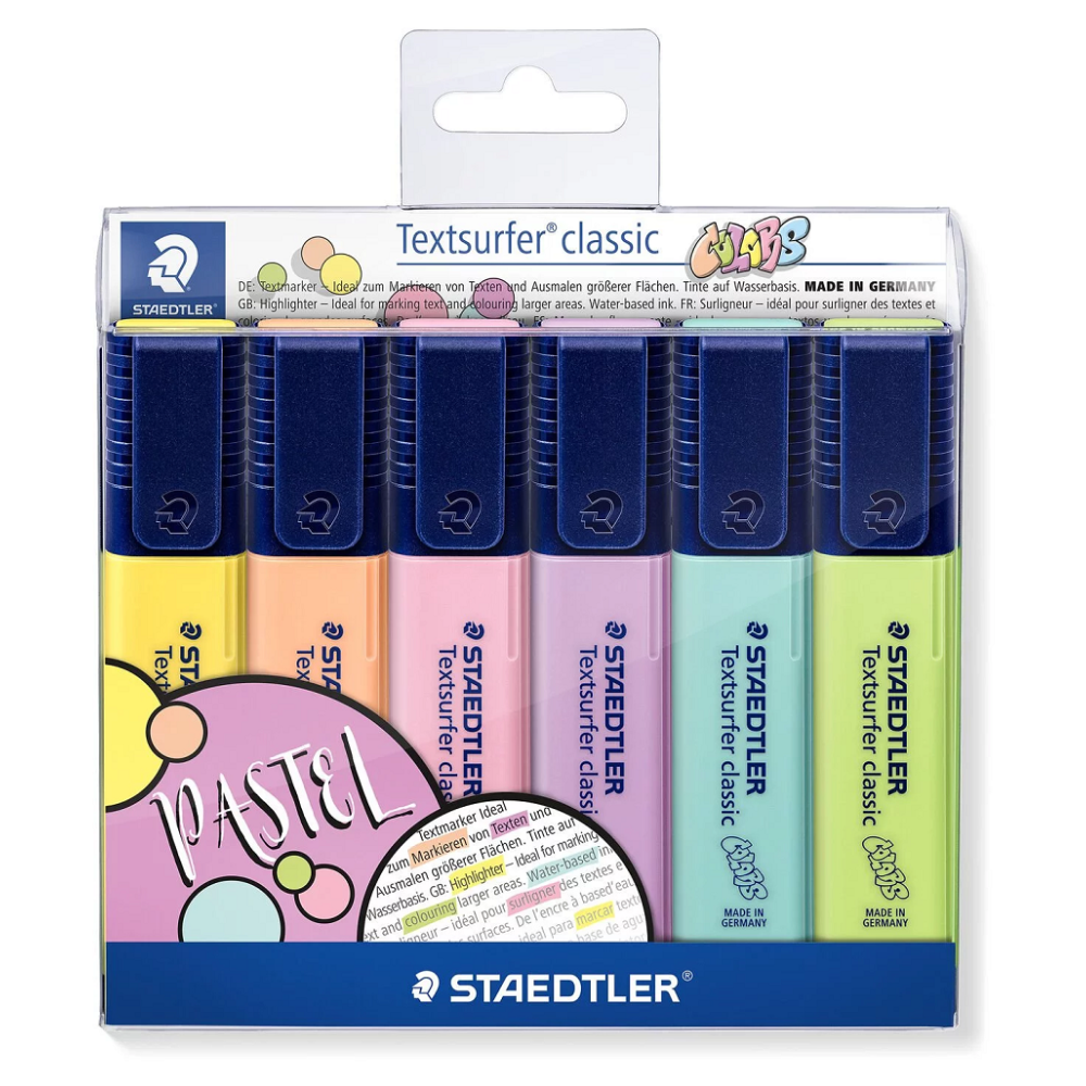 POCHETTE DE 6 SURLIGNEURS STAEDTLER TEXTSURFER CLASSIC / PASTEL