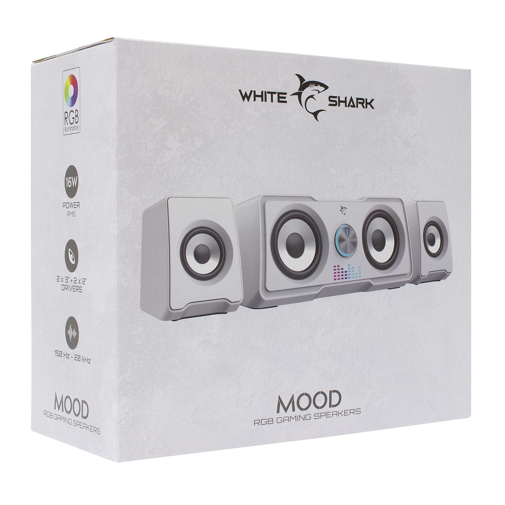 Haut Parleur White Shark MOOD White