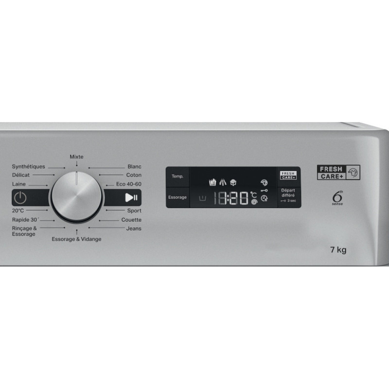 Machine à laver HUBLOT POSABLE Whirlpool FFWS 7235 SB NA / 7 Kg / Silver AVEC 50 DT Bon D'Achat