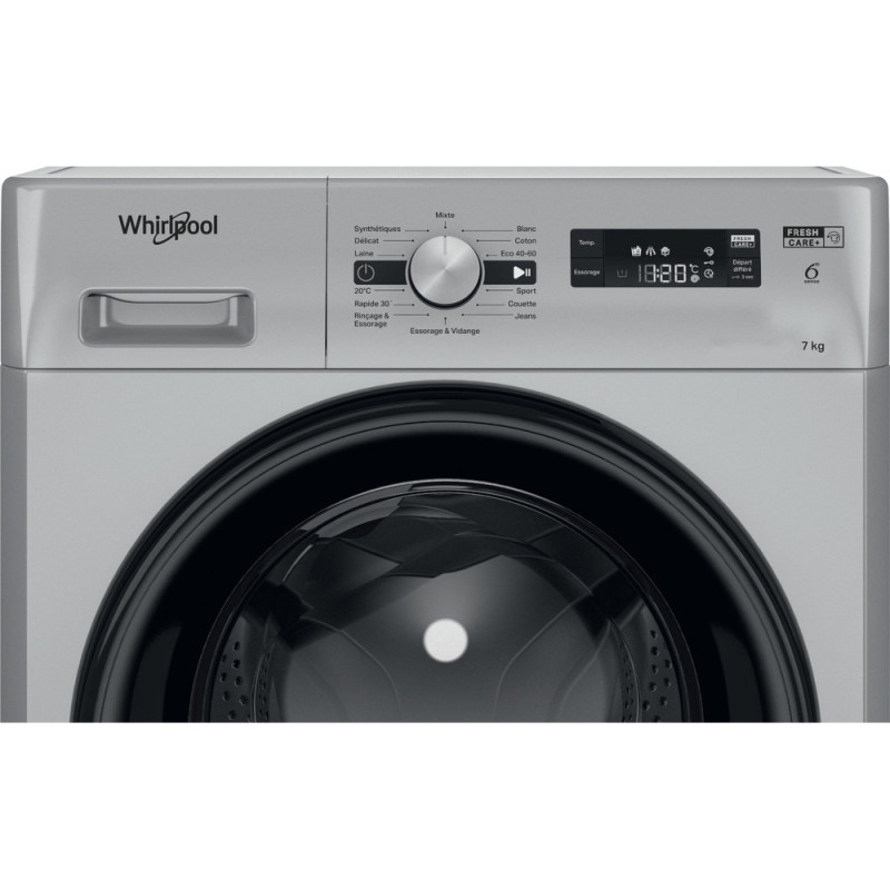 Machine à laver HUBLOT POSABLE Whirlpool FFWS 7235 SB NA / 7 Kg / Silver AVEC 50 DT Bon D'Achat