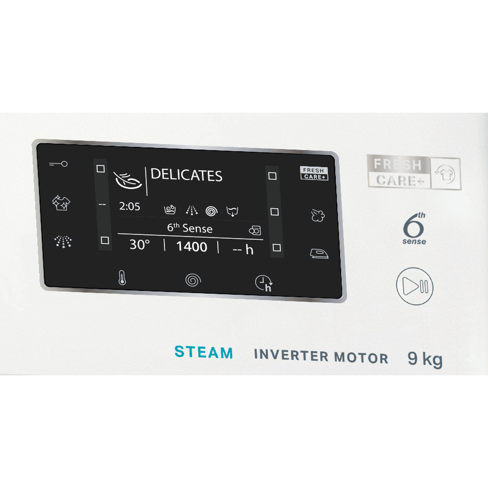 Machine à laver HUBLOT POSABLE Whirlpool FFWD 9248 WBS V NA / 9 Kg / Blanc + Det 2.5L + Det 1L Offerts