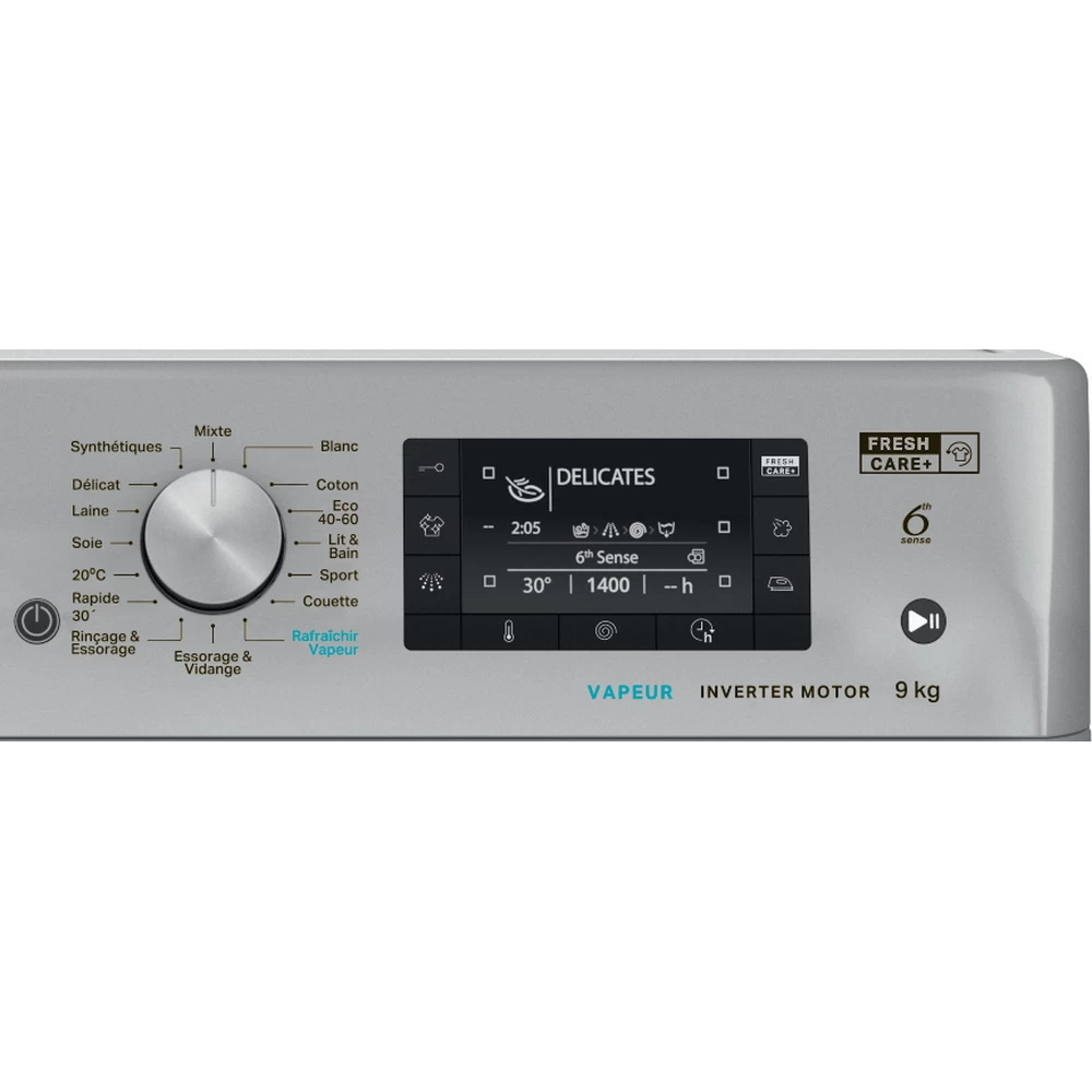 Machine à laver HUBLOT POSABLE Whirlpool FFWD 9248 SBS V NA / 9 Kg / Silver