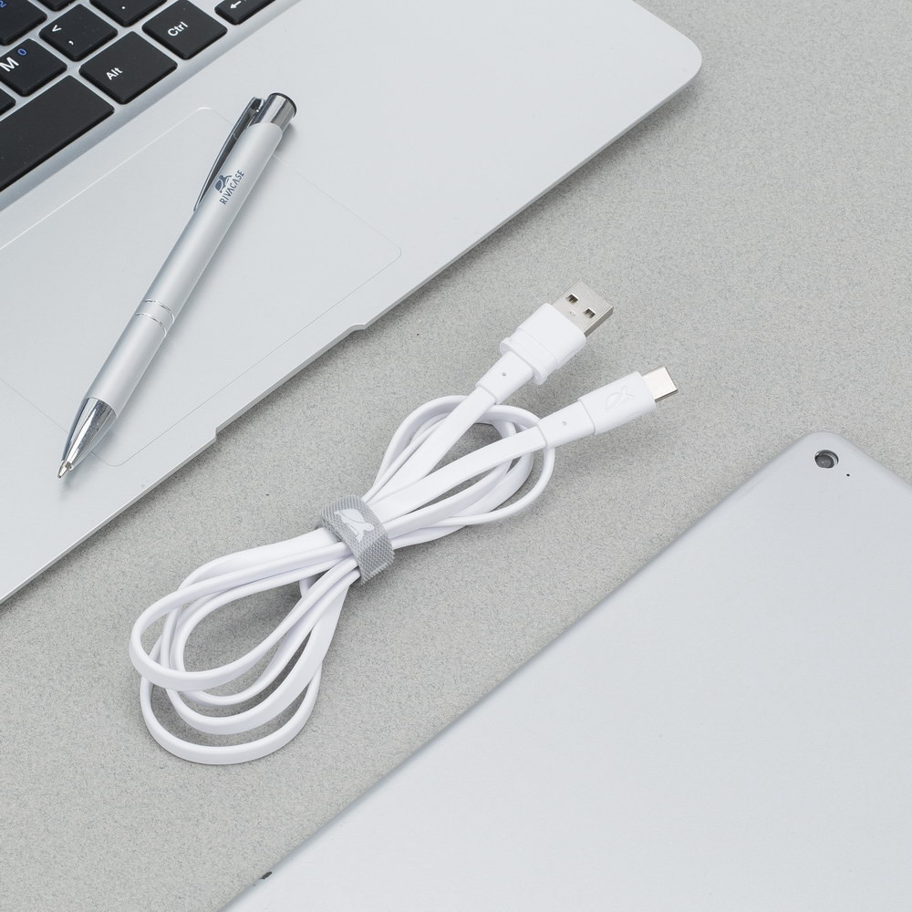 Câble RivaCase PS6002 WT12 USB Vers USB Type C / Blanc
