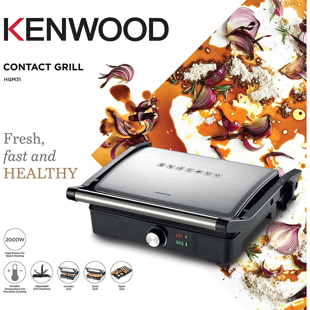 Grill Multifonction Viande et Panini Kenwood Contact 2000W / Silver