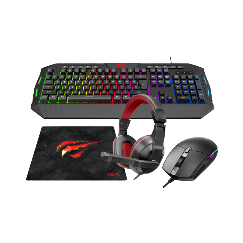 Ensemble Gaming Clavier + Souris + Tapis + Casque Havit KB501CM