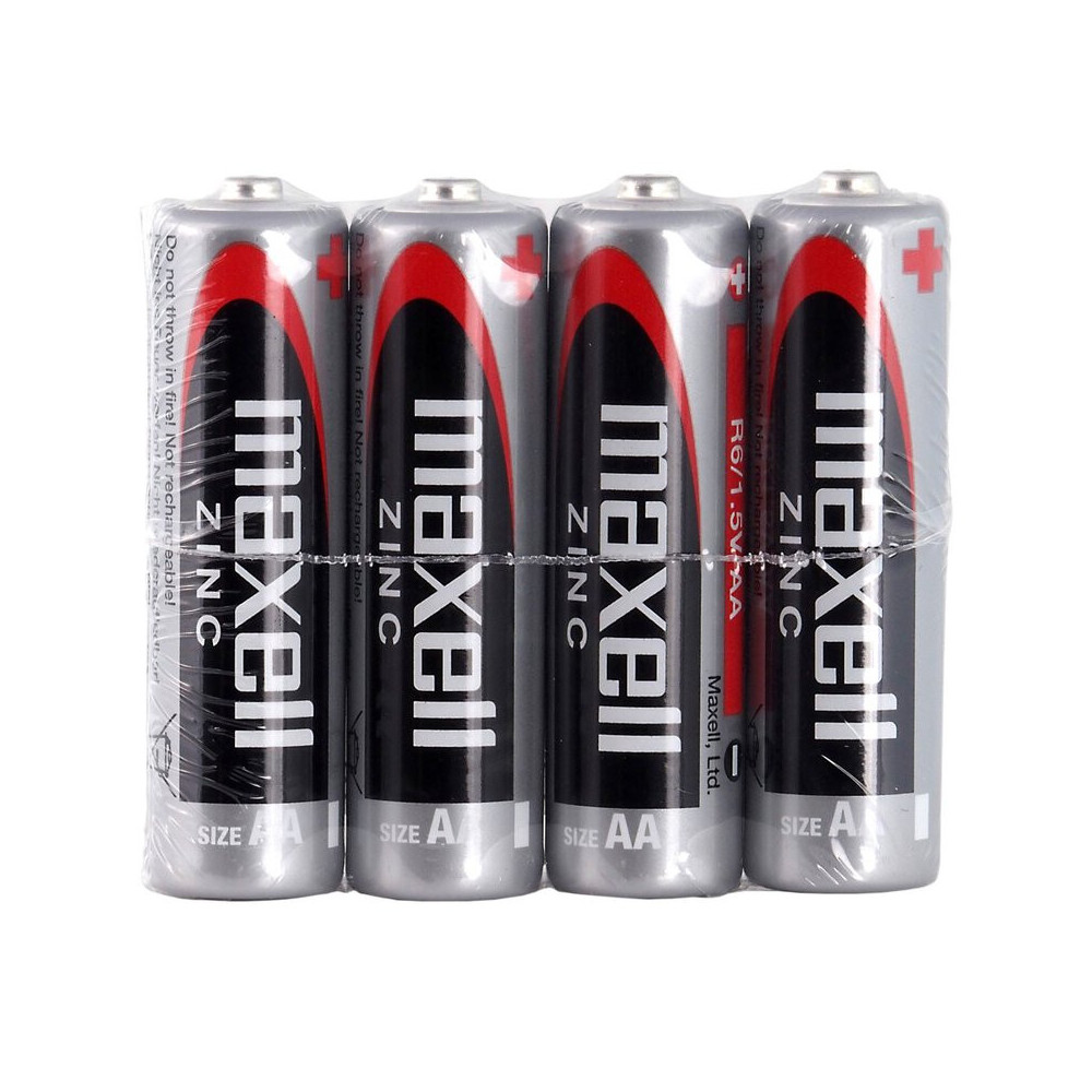 4x Piles Zinc Carbon AA MAXELL R6