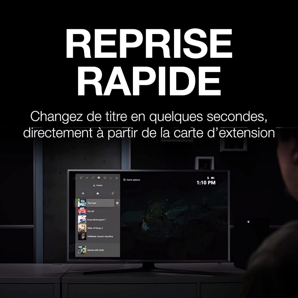 Disque dur externe SSD NVMe Seagate Expansion Card pour Xbox Series X,S / 1 To / Noir