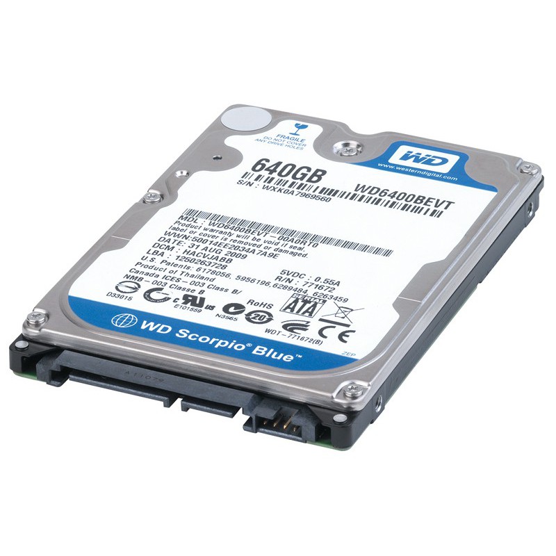 Disque Dur Interne 2.5" Western Digital Scorpio Blue 640 Go