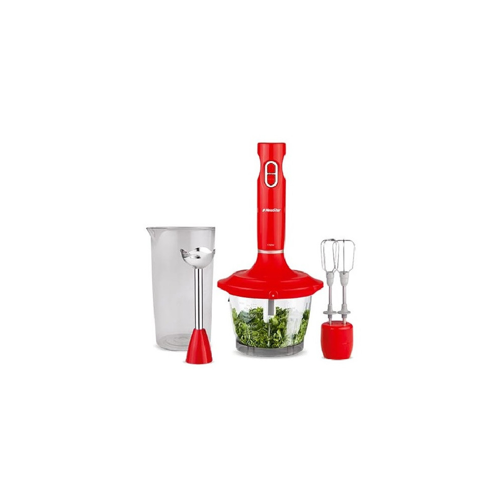 Mixeur Multifonctions 3 en 1 NEWSTAR MIX05R / 1 Litre /1700 Watts / Rouge