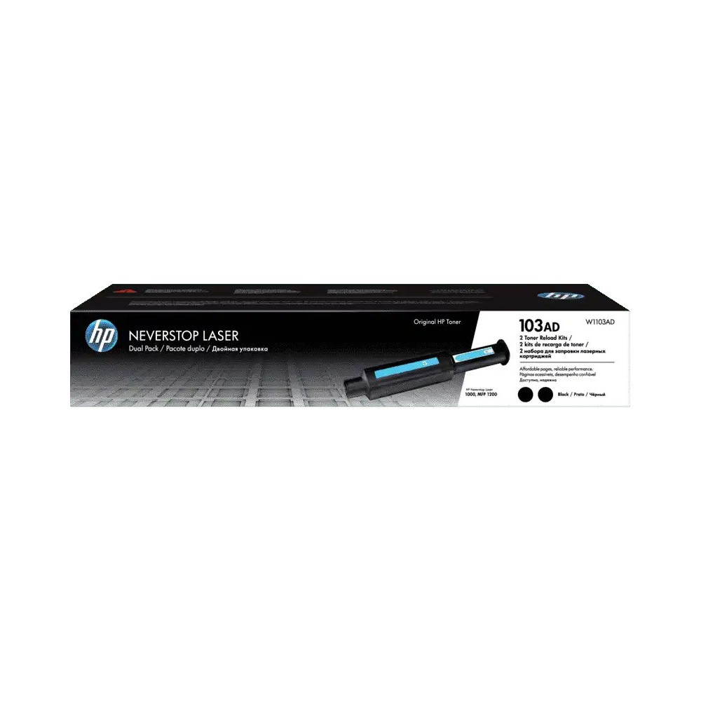 Kit double de recharge de toner laser Neverstop authentique HP 103A / Noir / 2500 pages