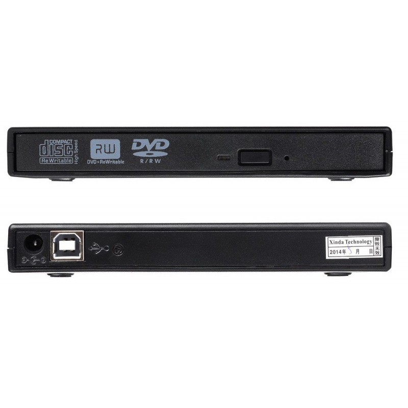 Lecteur DVD Externe Slim USB 2.0 Noir - SpaceNet Tunisie