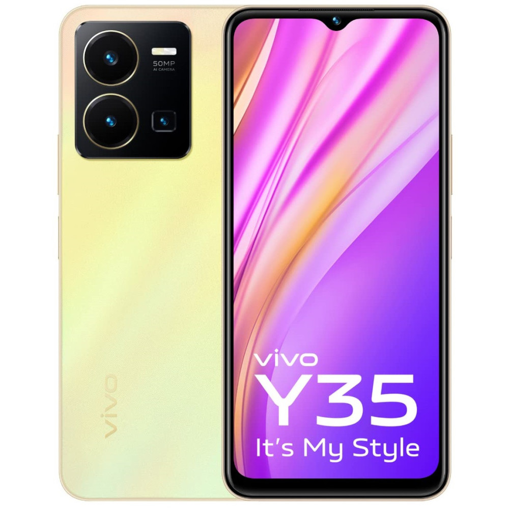 Smartphone Vivo Y35 / 8 Go / 128 Go / Gold + Bon de Réduction 40 DT Offert