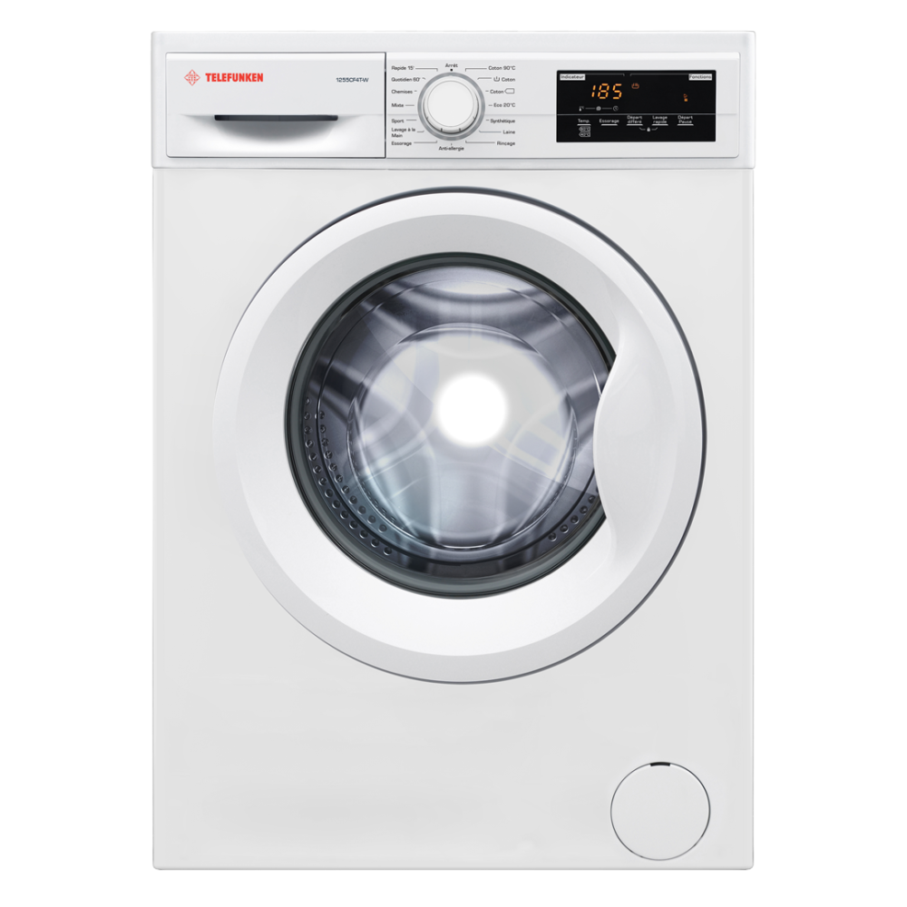 Machine à laver Telefunken MACH8-1255CF4T-S / 8 Kg / Blanc + Livraison + Installation et Mise en Marche Gratuites