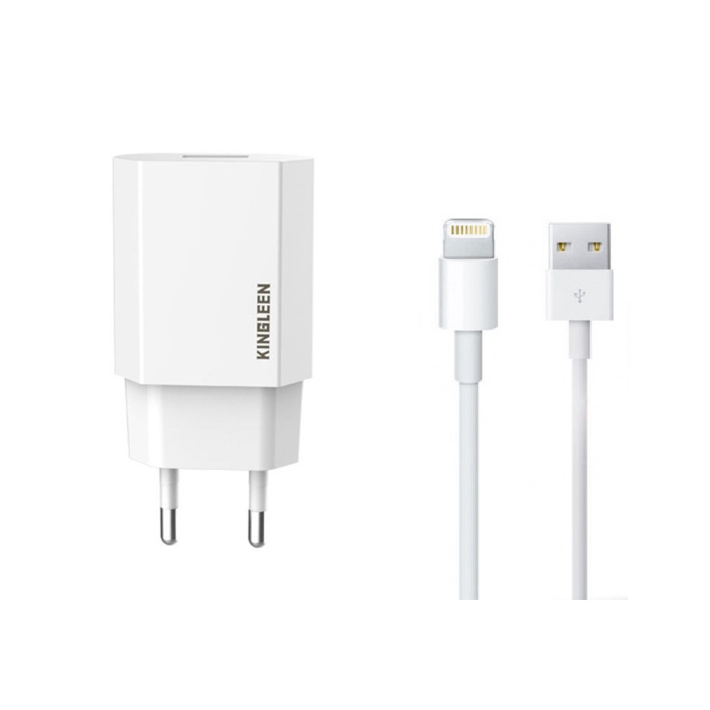 Chargeur KINGLEEN C831-IPH Lightning / Blanc