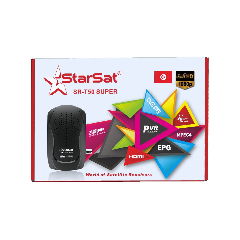 Récepteur STARSAT SR-T50  EXTERME SUPER Full HD / + Abonnement Gratuit + 12 Mois Sharing Offerts