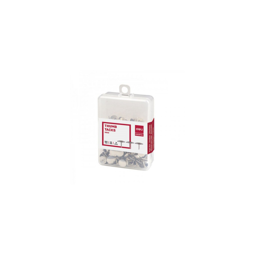 100x Punaises DELI 10mm Argent