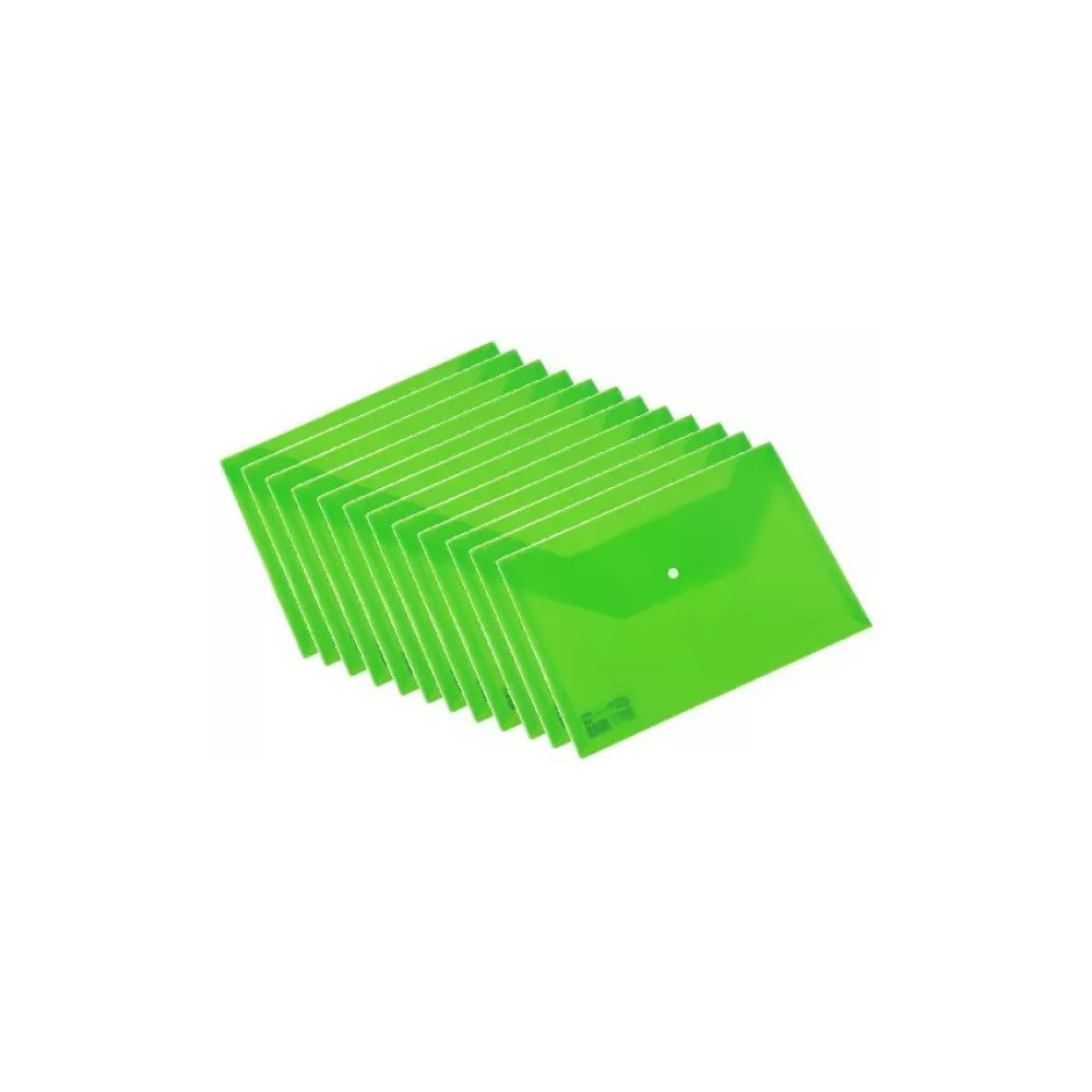 Pochette papier A4 Deli E10452 avec Bouton / Vert