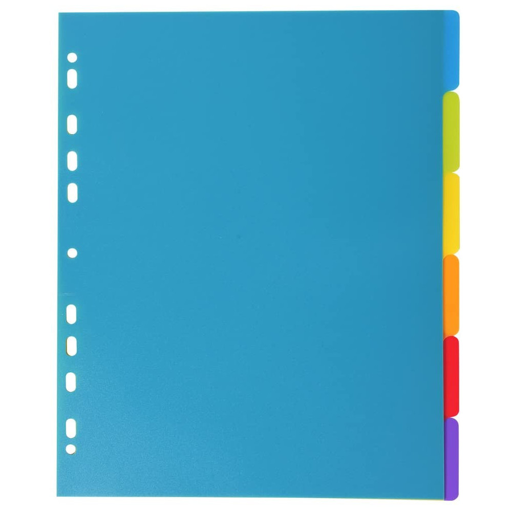 Intercalaire de séparation 6 Positions A4 Coloré Plastique