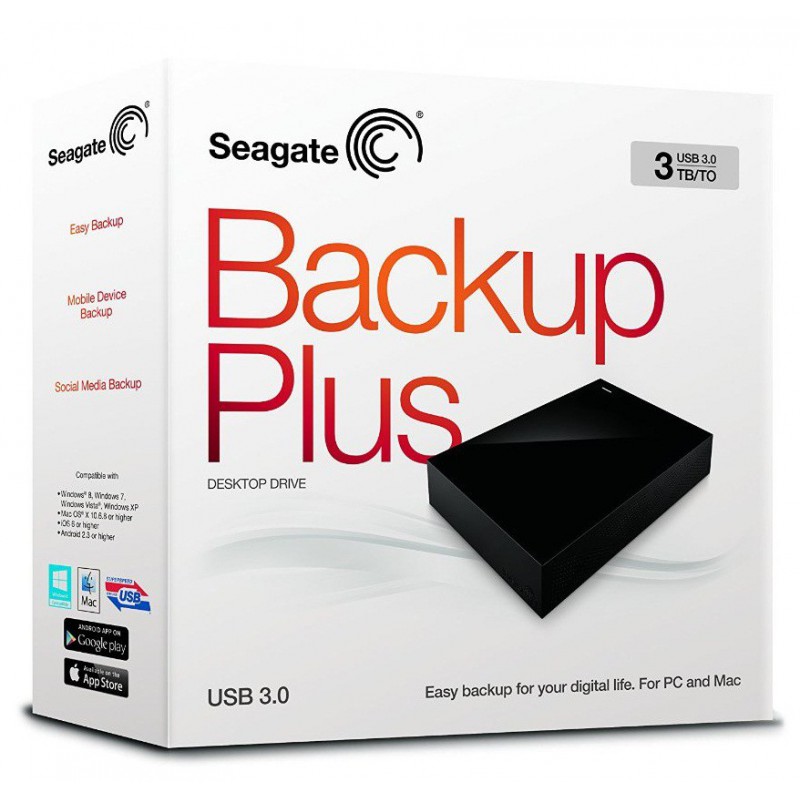 Disque dur externe Seagate BackUp Plus 3.5" / 3 To / USB 3.0