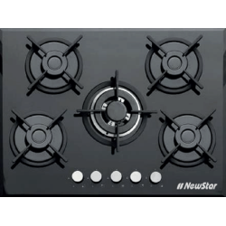 Plaque Encastrable Newstar / 70cm / 5 Feux / Noir