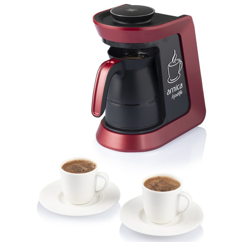 Machine à Café Arnica Köpüklü 32051 / 4 Tasses / 650W / Rouge