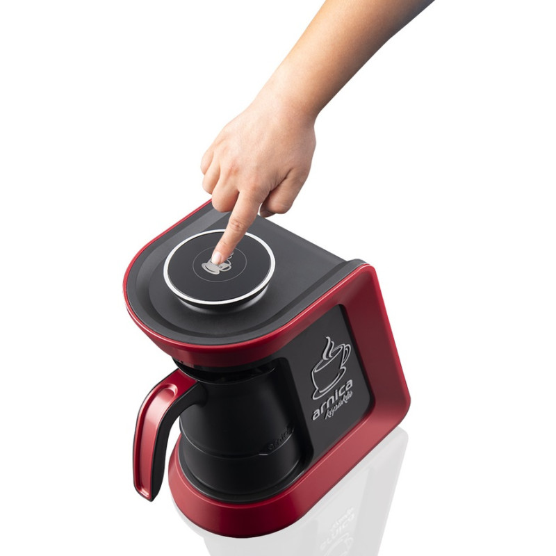 Machine à Café Arnica Köpüklü 32051 / 4 Tasses / 650W / Rouge