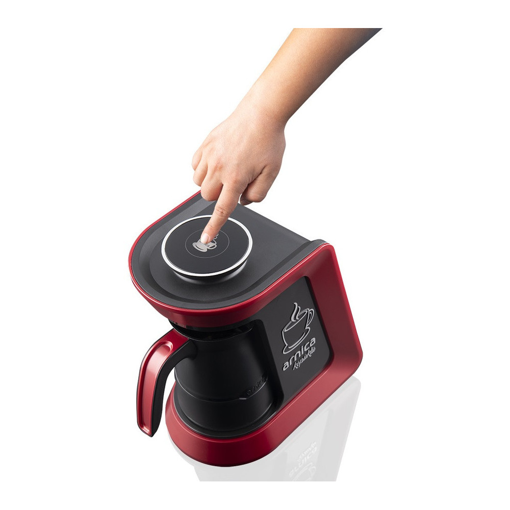 Machine à Café Arnica Köpüklü 32051 / 4 Tasses / 650W / Rouge