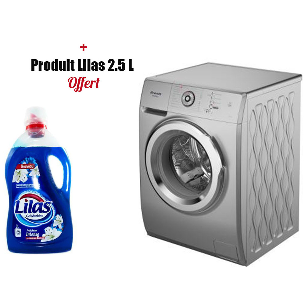 Machine À Laver Automatique Brandt BAL62SS / 6Kg / Silver + Produit Lilas 2.5 Litres Offert