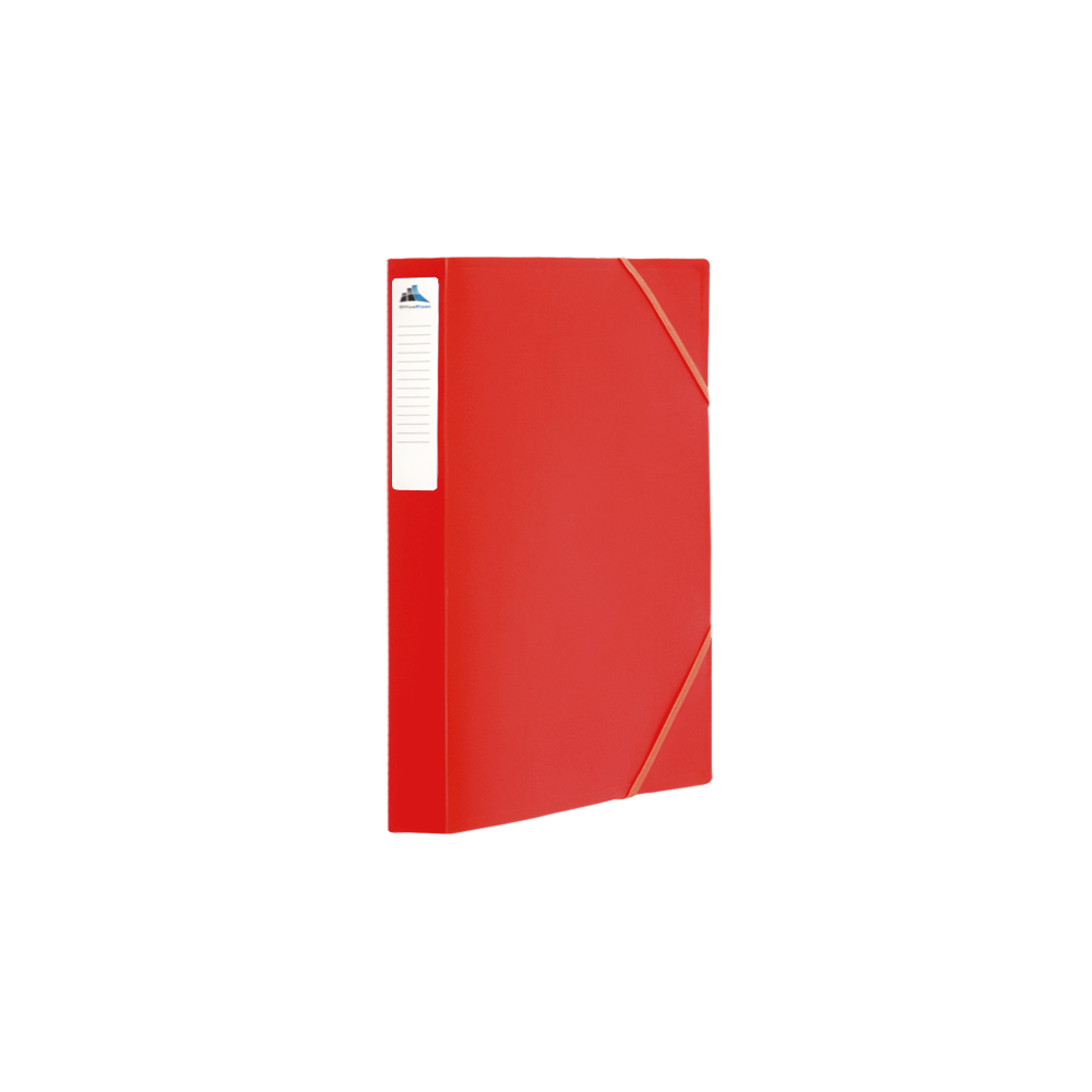 BOITE DE CLASSEMENT A 3 RABATS EN PP DOS 25MM ESSENTIAL / ROUGE
