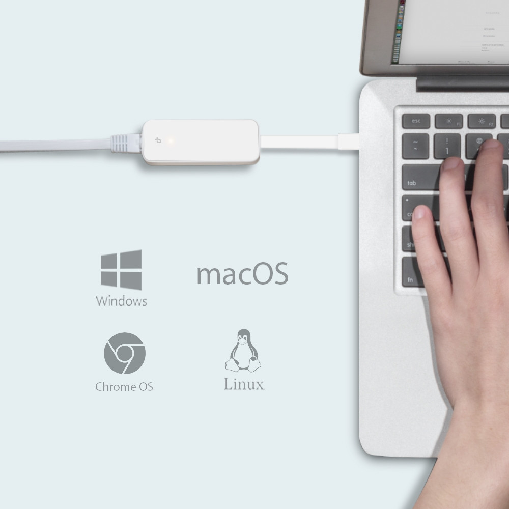 Adaptateur réseau USB Type-C vers RJ45 Gigabit Ethernet