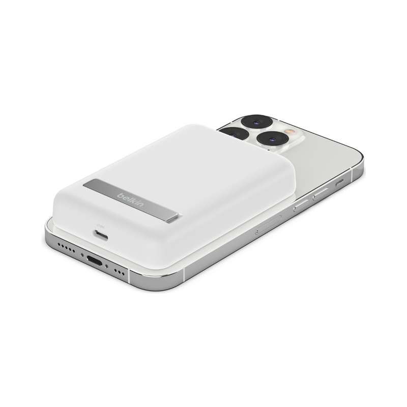 Power Bank magnétique sans fil / avec socle intégré / Blanc