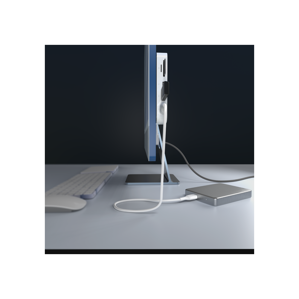 Hub USB-C multiport 6-en-1 avec support / Blanc