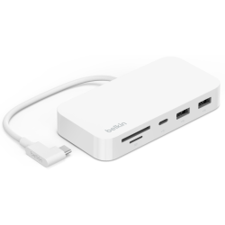 Hub USB-C multiport 6-en-1 avec support / Blanc