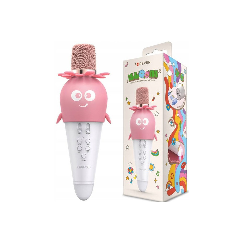 Microphone de karaoké sans fil Forever AMS-200 / Rose