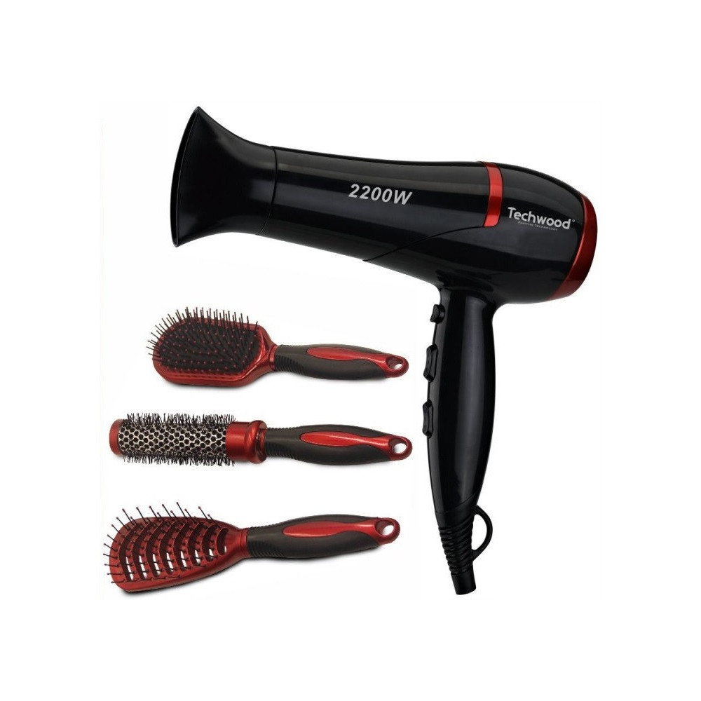 Sèche cheveux Techwood TCO-6075 / 2200W + 3 Brosses