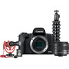 Kit Canon pour vlogueur EOS M50 Mark II / Objectif EF-M15-45 / Micro rode / Tripod / Carte SD 32GO