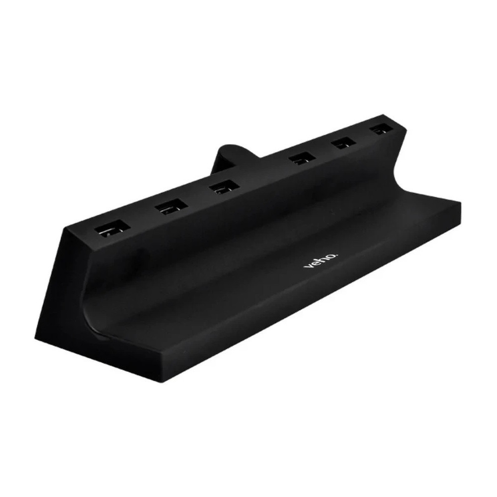 Hub USB multiport 6-en-1 avec prise multi-régions / Noir