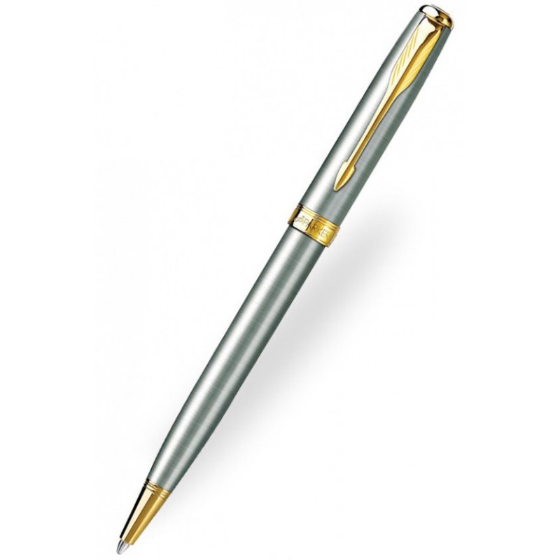 Stylo Parker Sonnet Acier / Or Bille