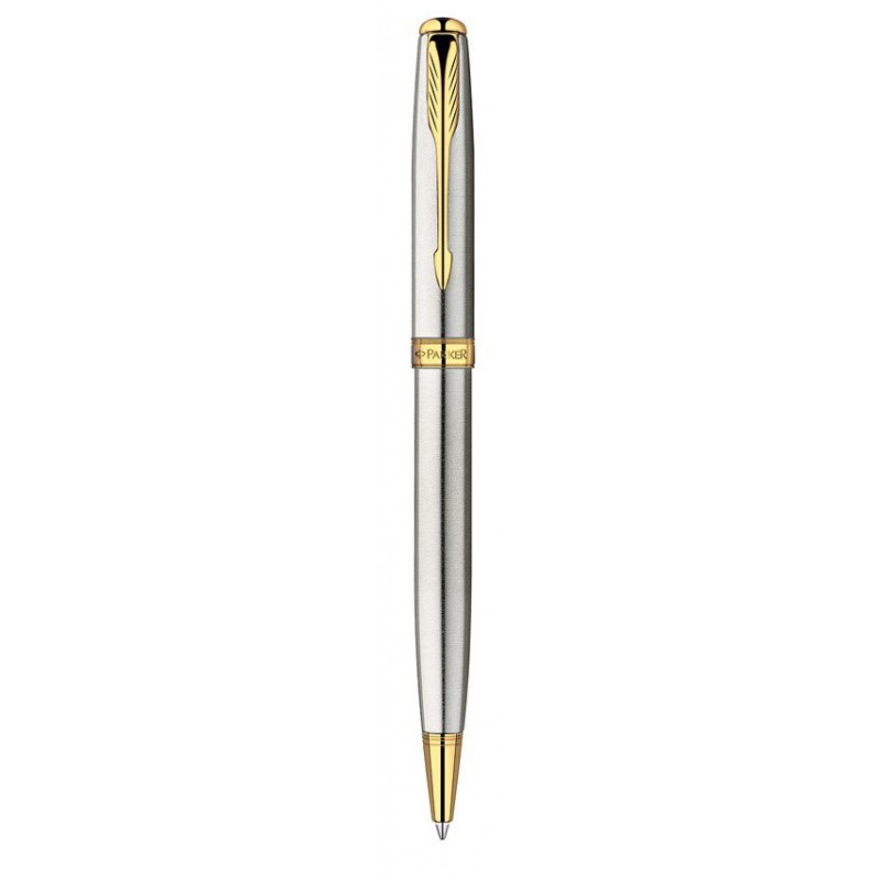 Stylo Parker Sonnet Acier / Or Bille
