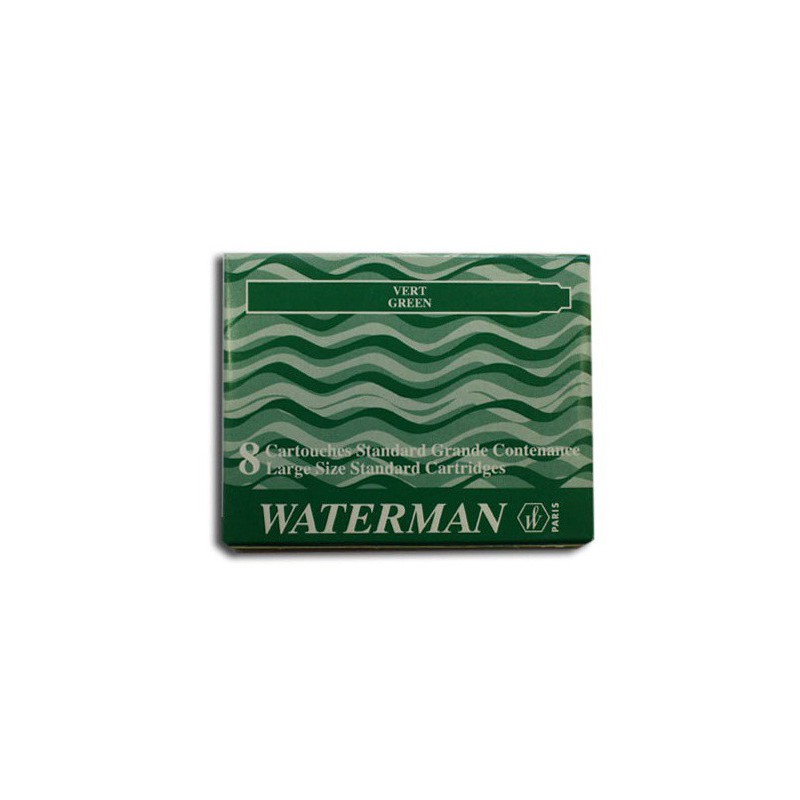 Boite de 8 cartouches standard grande contenance Waterman Vert